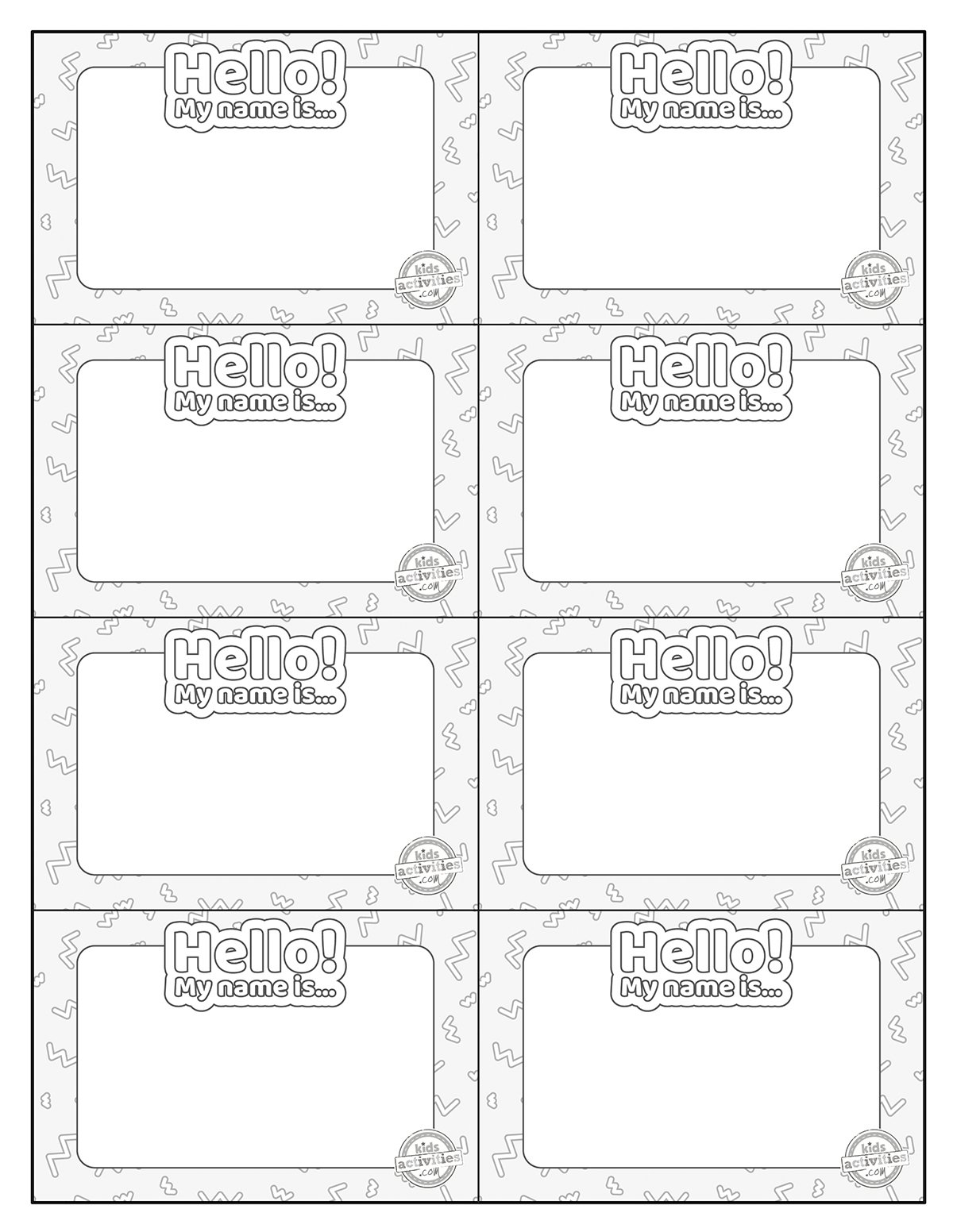 Free Printable Name Tags For School Parties U0026 More Kids 