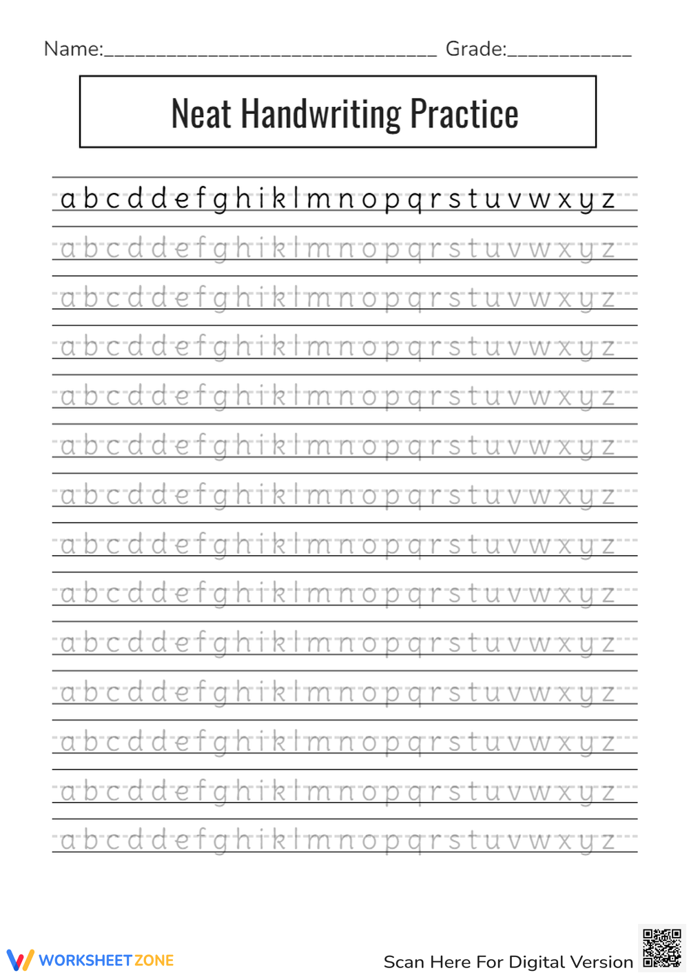 free printable penmanship worksheets