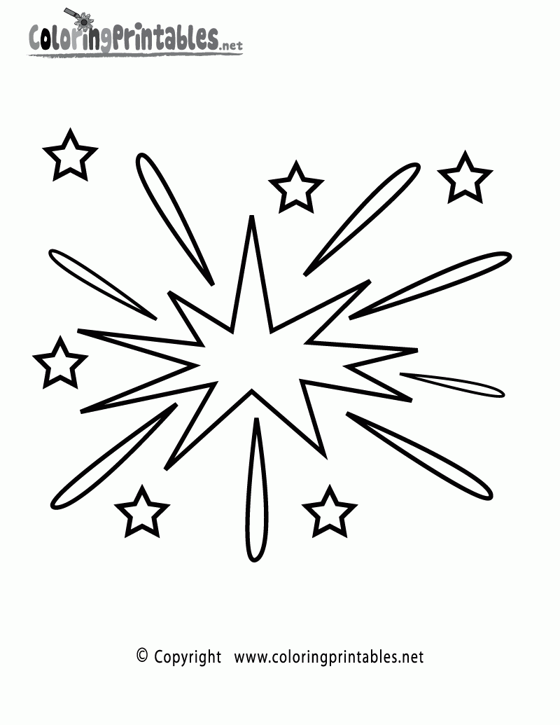 Free Printable New Year s Fireworks Coloring Page