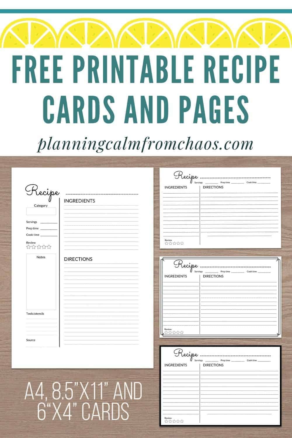 free printable recipes