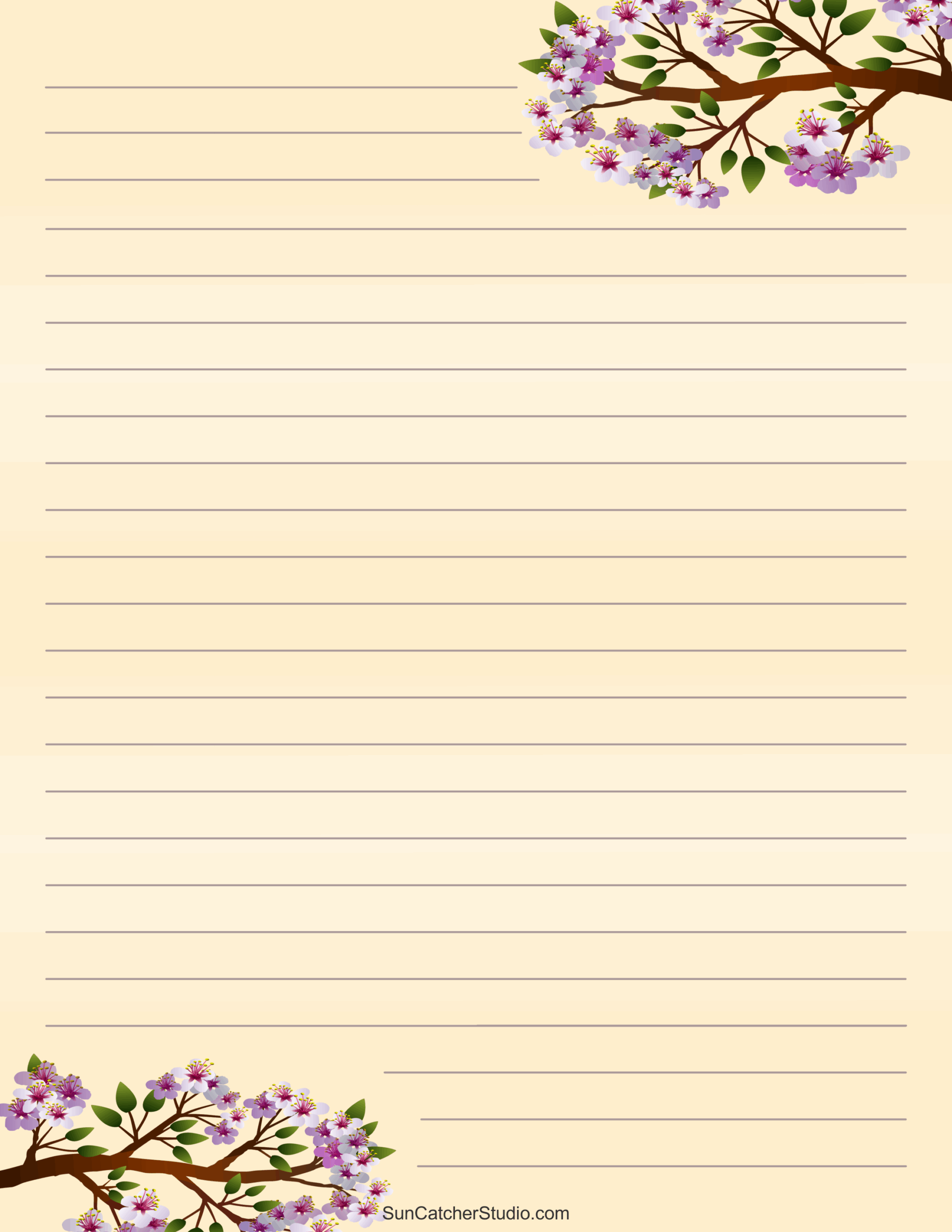 free printable flowers stationery