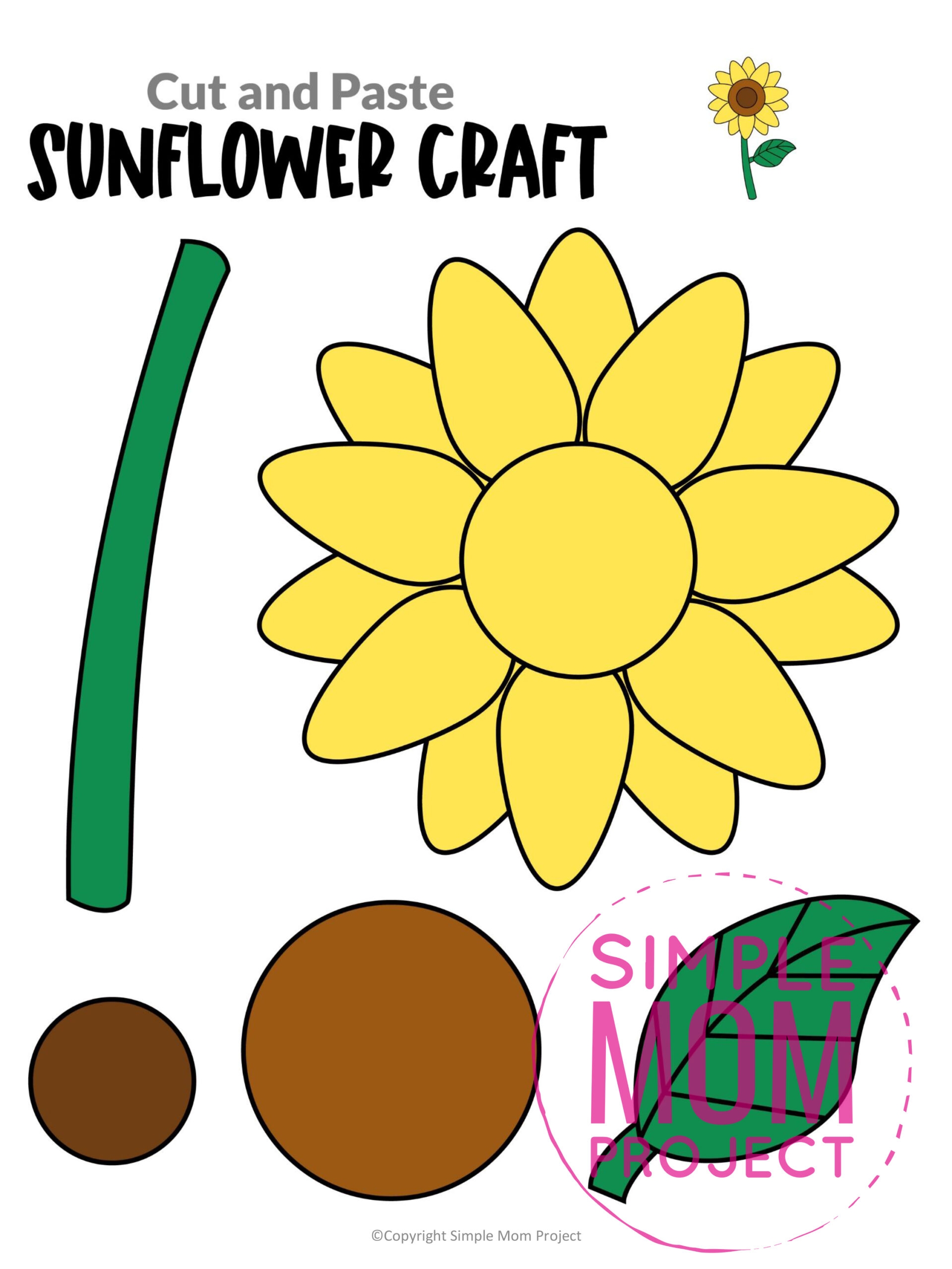 Free Printable Sunflower Craft Template Simple Mom Project Free Printable Sunflower Craft Template Simple Mom Project