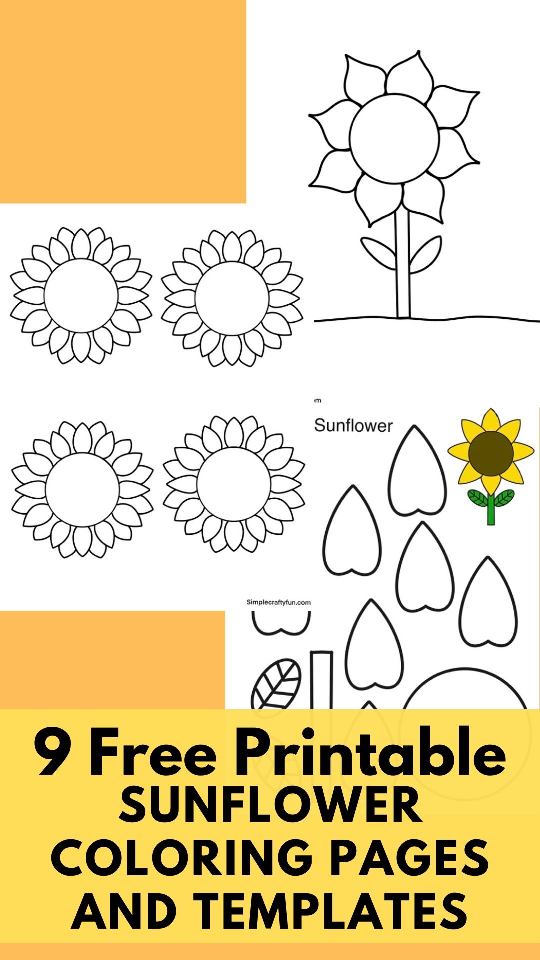 Free Printable Sunflower Pdf Template  Free Printable Sunflower Pdf Template
