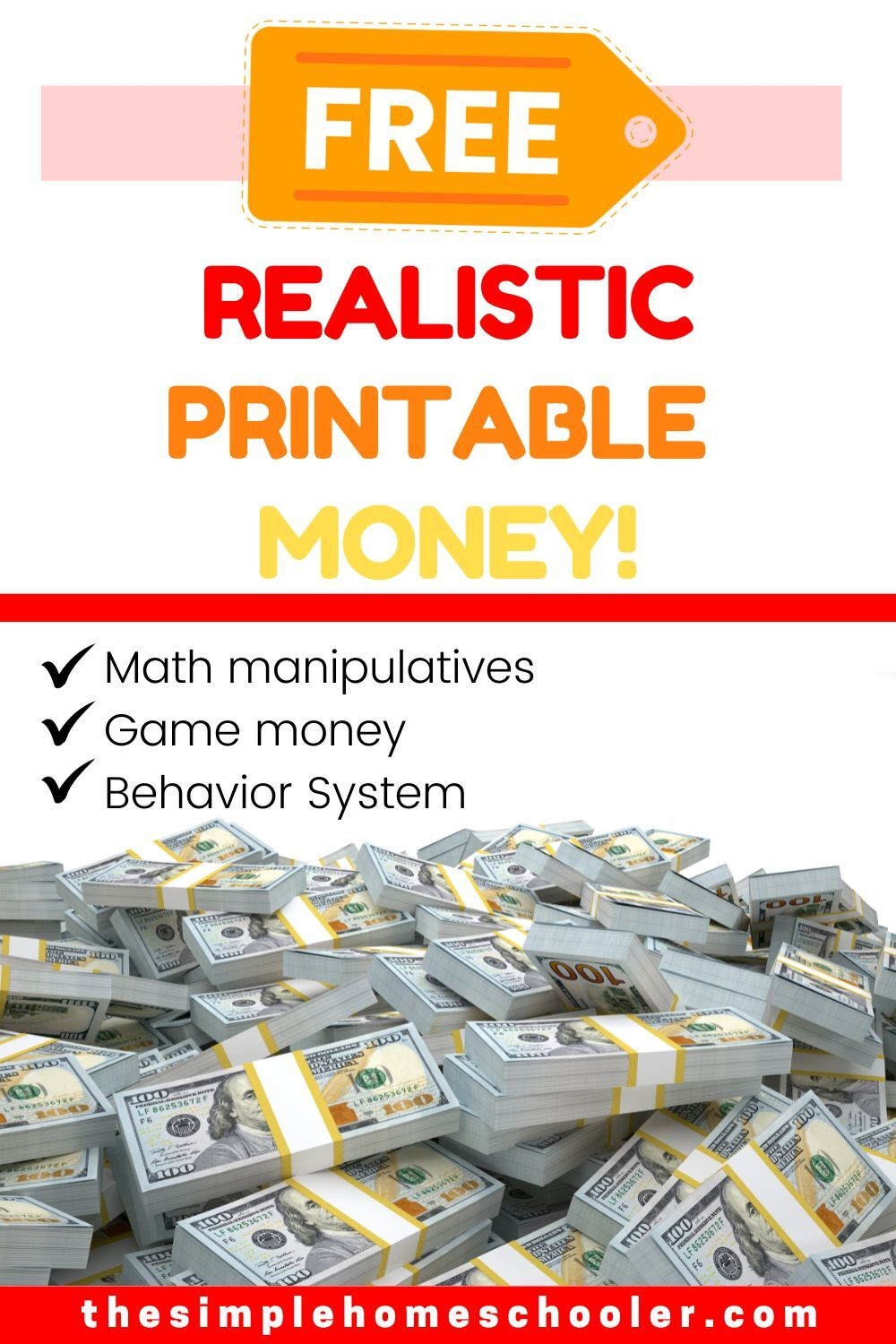 Free Realistic Printable Money Front And Back Real Size The Simple Homeschooler Free Realistic Printable Money Front And Back Real Size The Simple Homeschooler