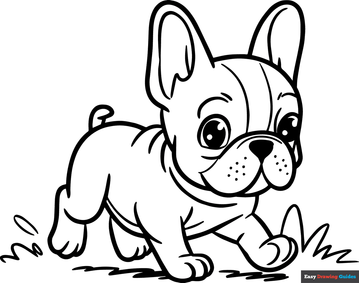 French Bulldog Puppy Running Coloring Page Easy Drawing Guides French Bulldog Puppy Running Coloring Page Easy Drawing Guides