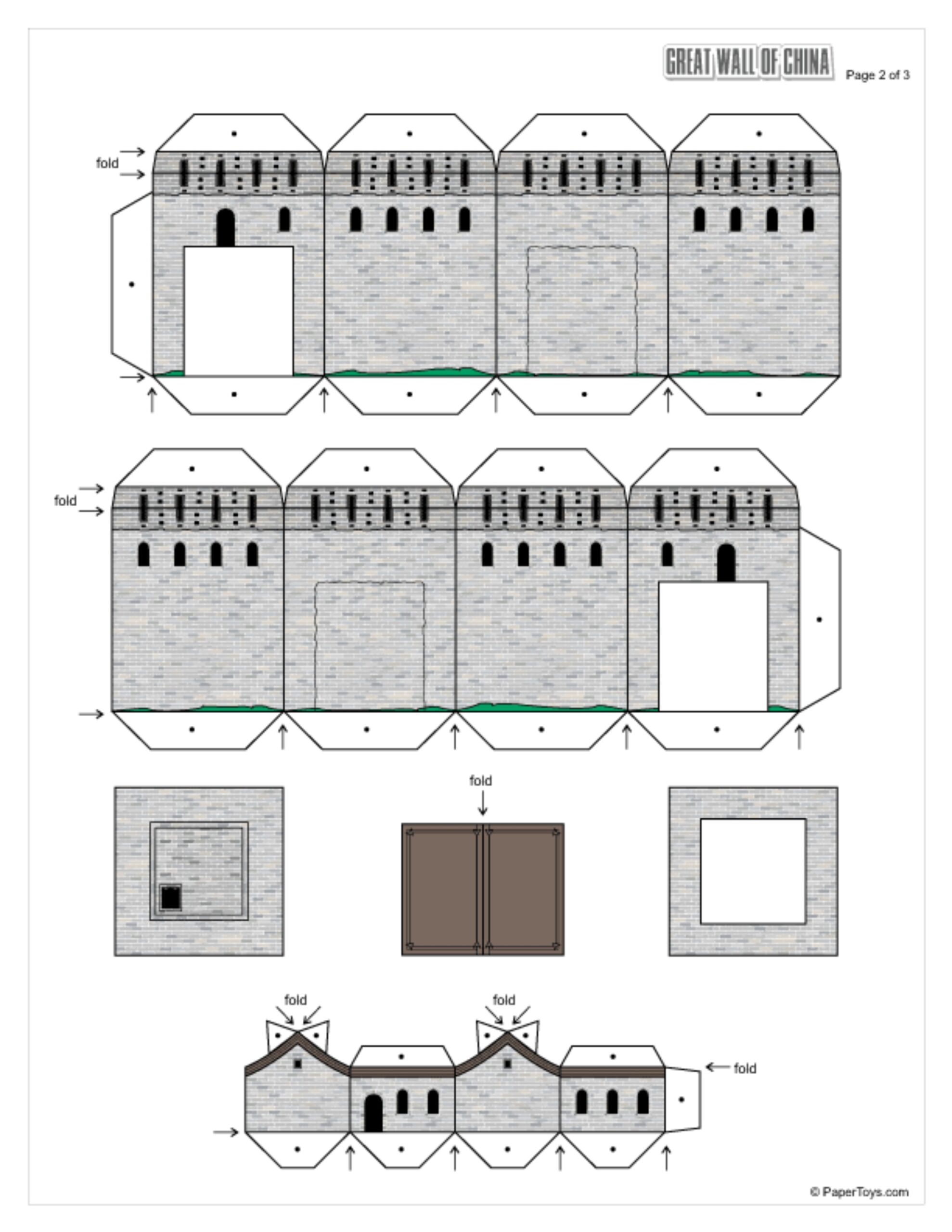Great Wall Of China Paper Model Free Printable Paper Template Great Wall Of China Paper Model Free Printable Paper Template