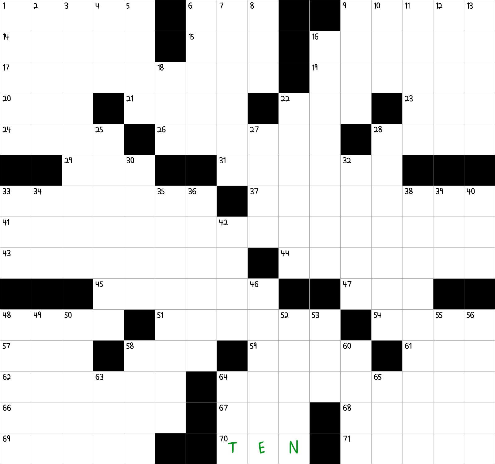 Half A Score NYT Crossword Clue September 19 2024