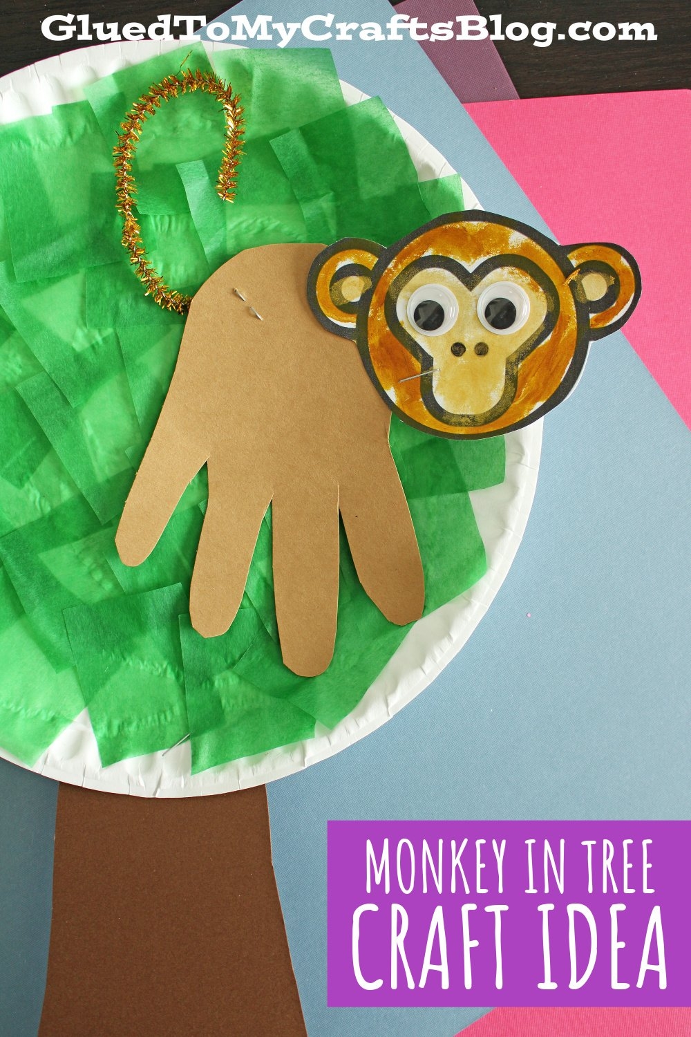 Handprint Monkey In A Tree Craft