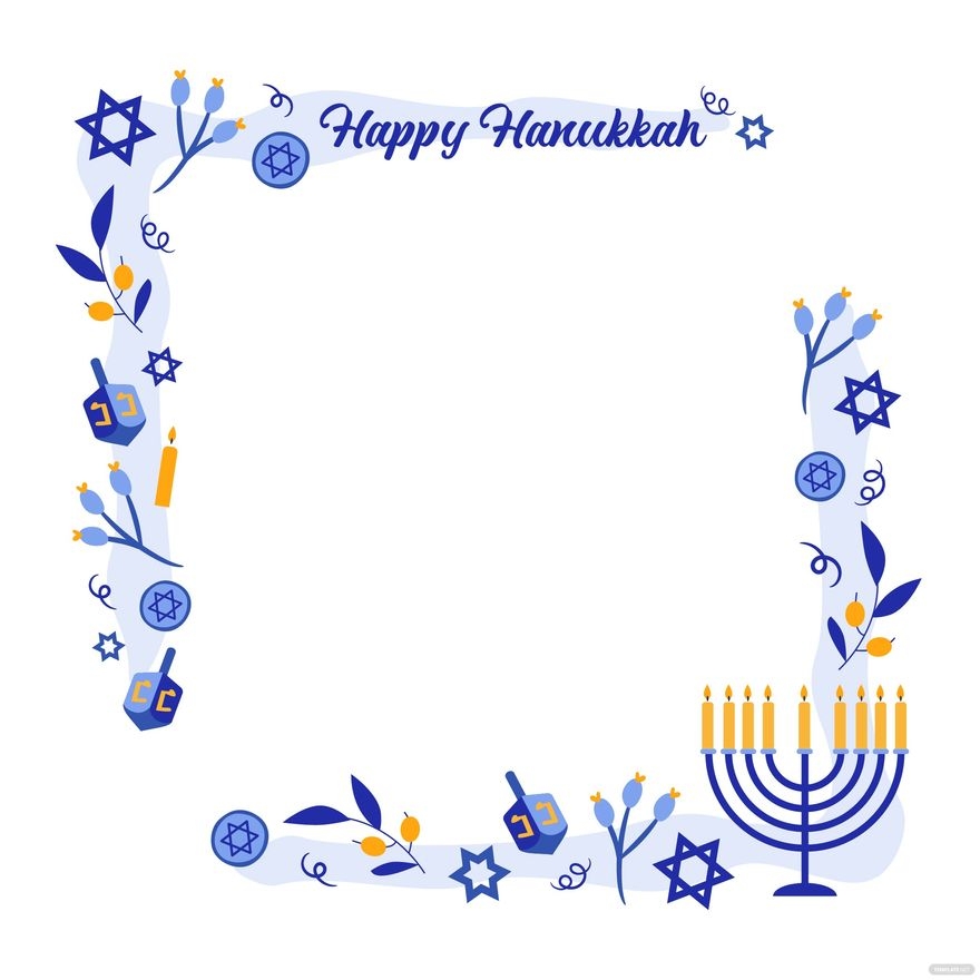 Hanukkah Border Vector In Illustrator SVG JPG EPS PNG Download Template