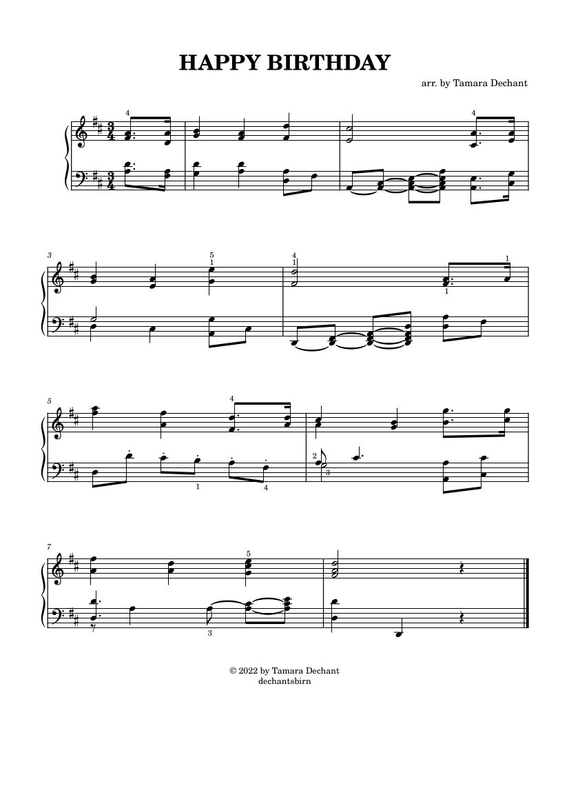Happy Birthday Piano Intermediate Music Sheet free PDF  Happy Birthday Piano Intermediate Music Sheet free PDF