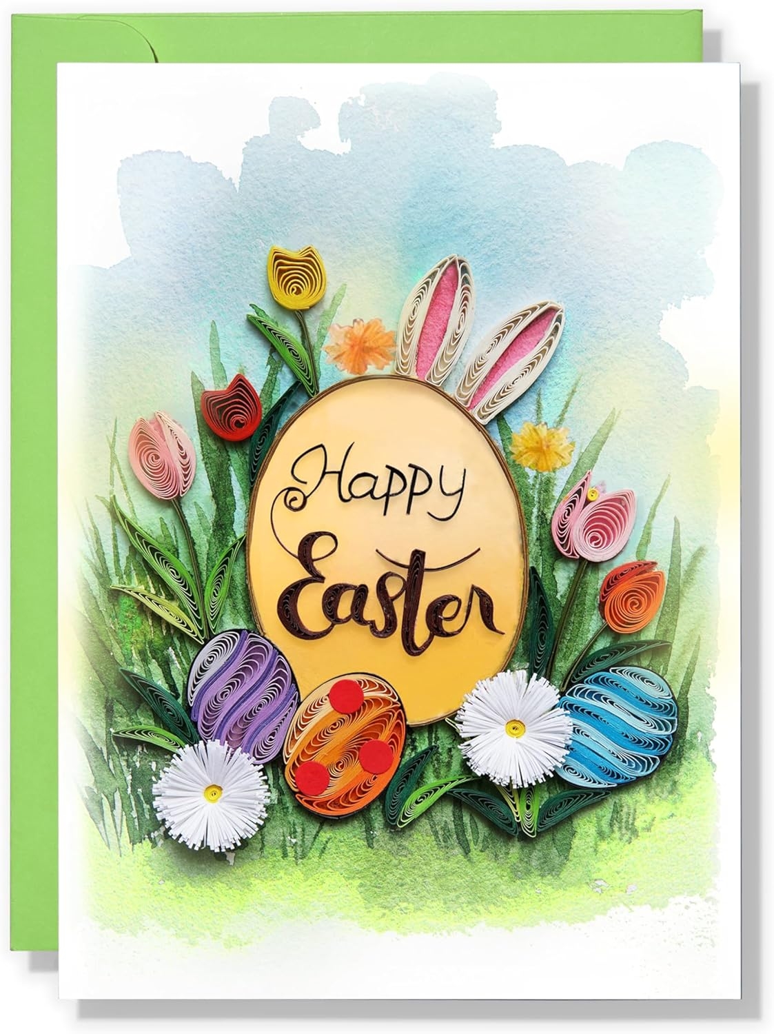 Happy Easter Day Card Cute Bunny Eggs Seasonal Malta Ubuy