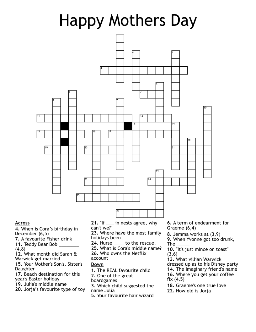 the bear for one crossword