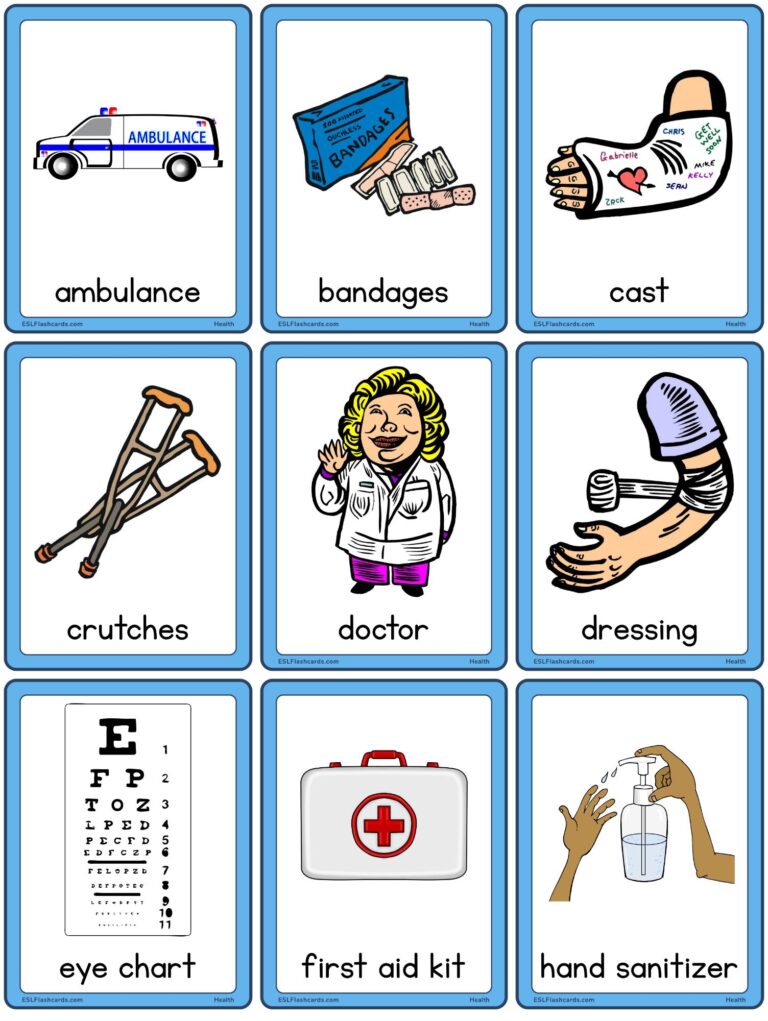 Health Flashcards ESL Flashcards