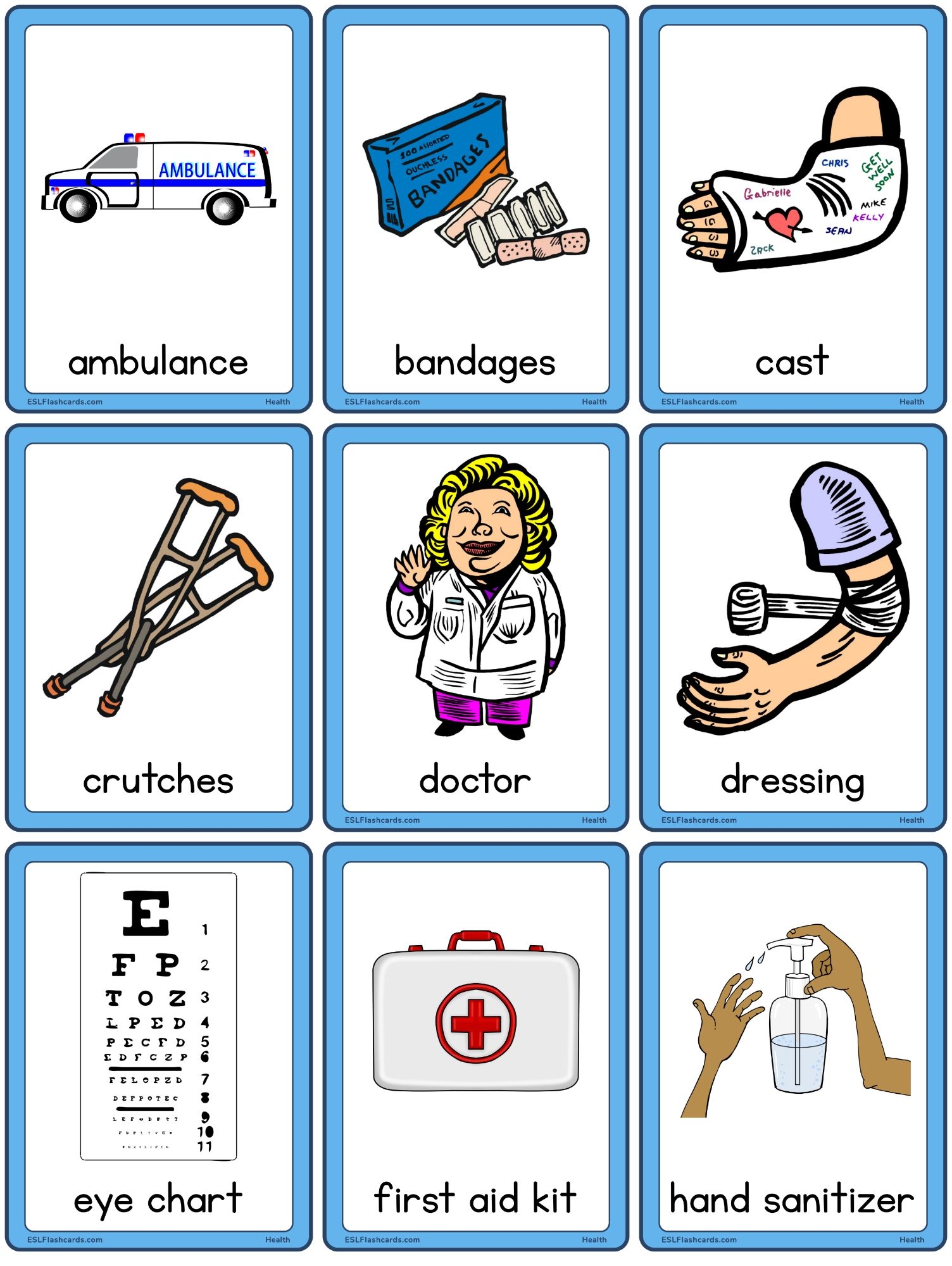 Health Flashcards ESL Flashcards