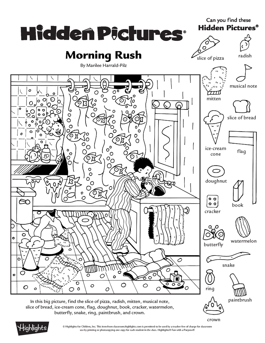 Highlights Hidden Pictures Printable Worksheets Library