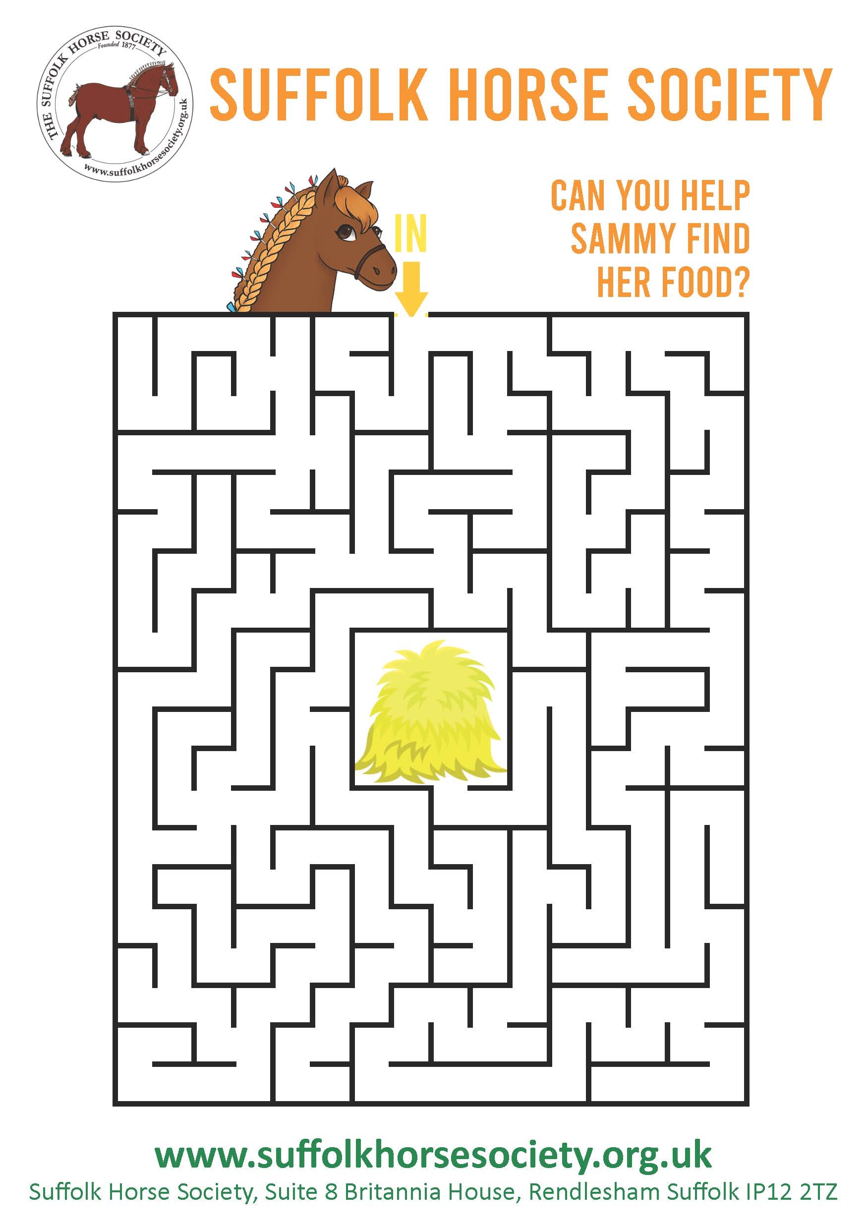 Horse Maze Activity Sheet