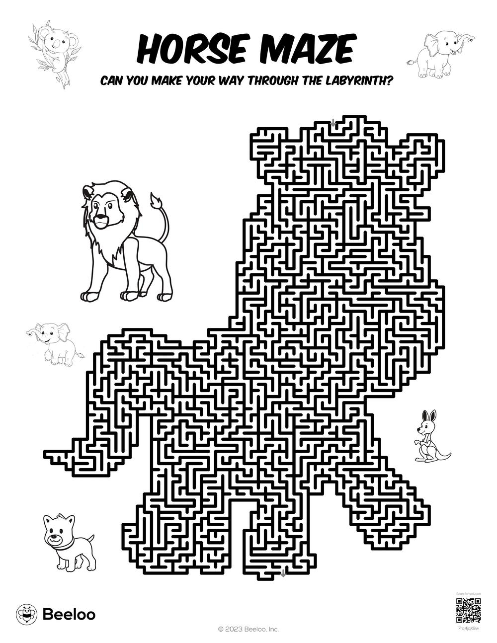 Horse Maze Beeloo Printable Crafts And Activities For Kids
