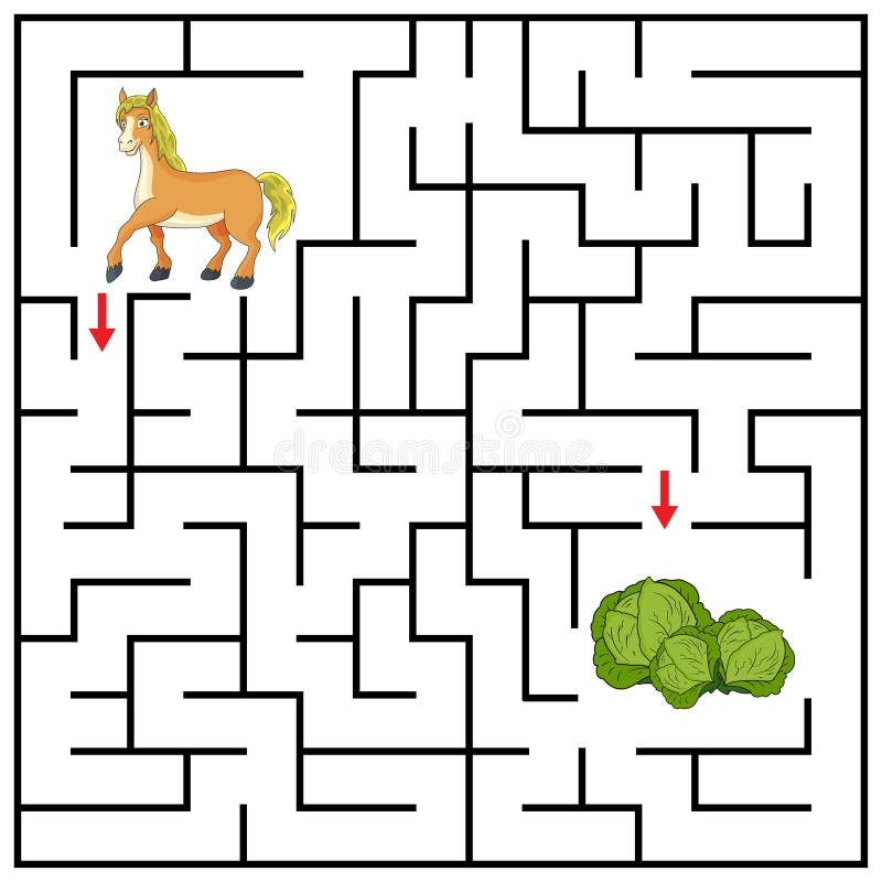 free printable mazes horse maze