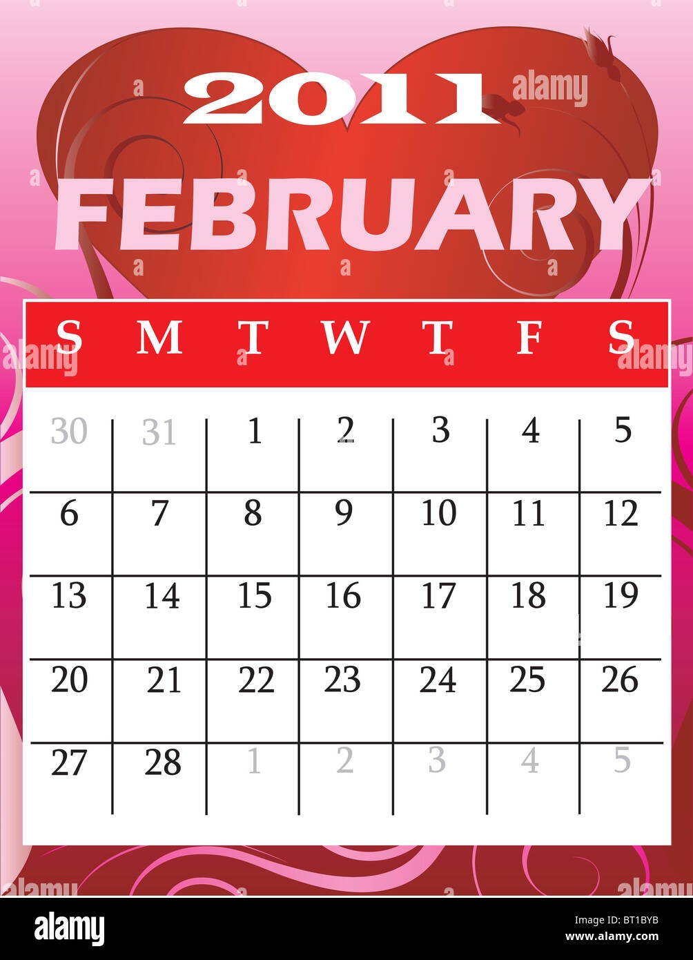 Illustration Of 2011 Calendar With A Monthly I Have All 12 Months Designed Seperately Or All 12 Months In A Single Design Stock Photo Alamy