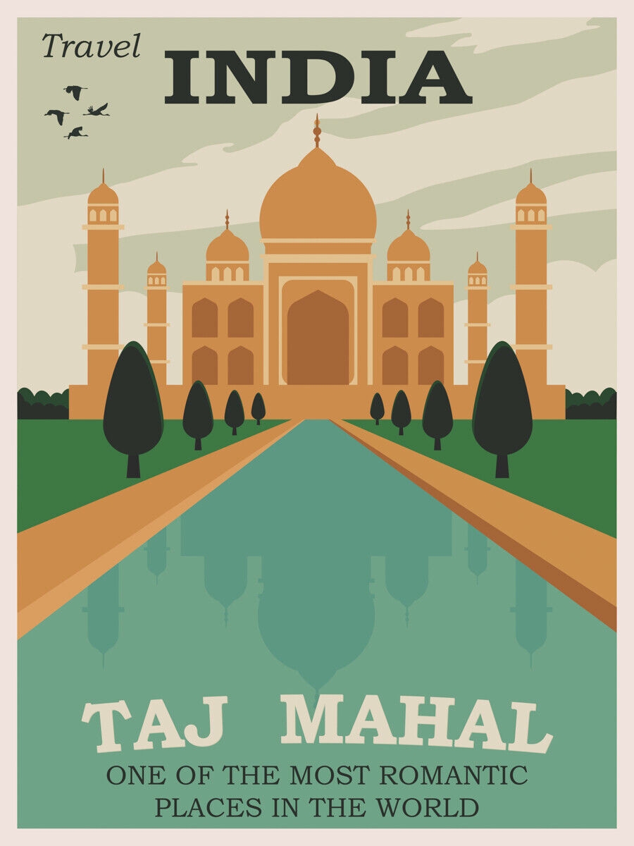 India Taj Mahal Poster By Vintage Travel Posters Giclee Art Print Ships Free