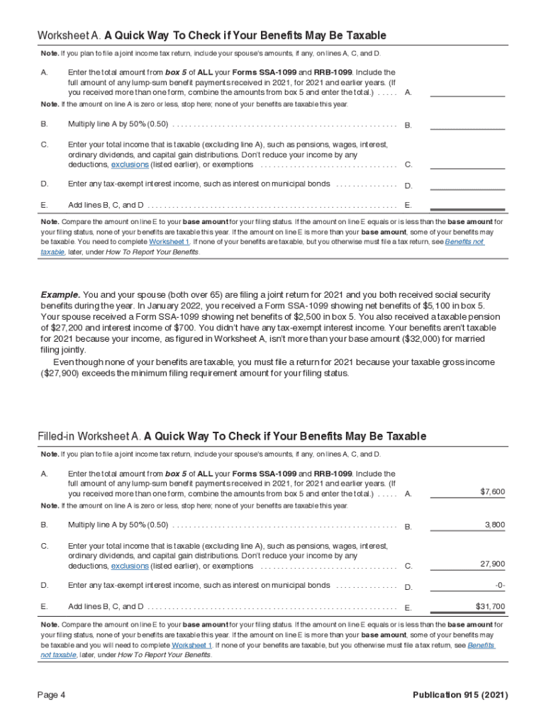 taxable social security worksheet 2024 printable