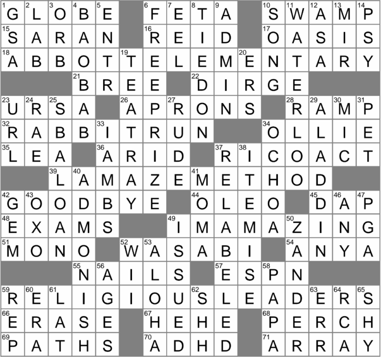 LA Times Crossword 29 May 25 Thursday LAXCrossword