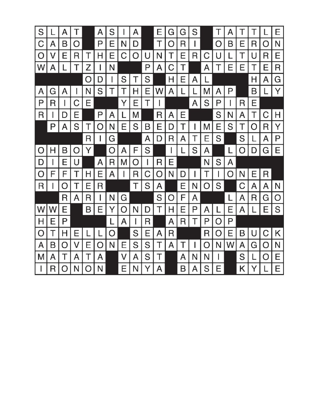 la times crossword answers today