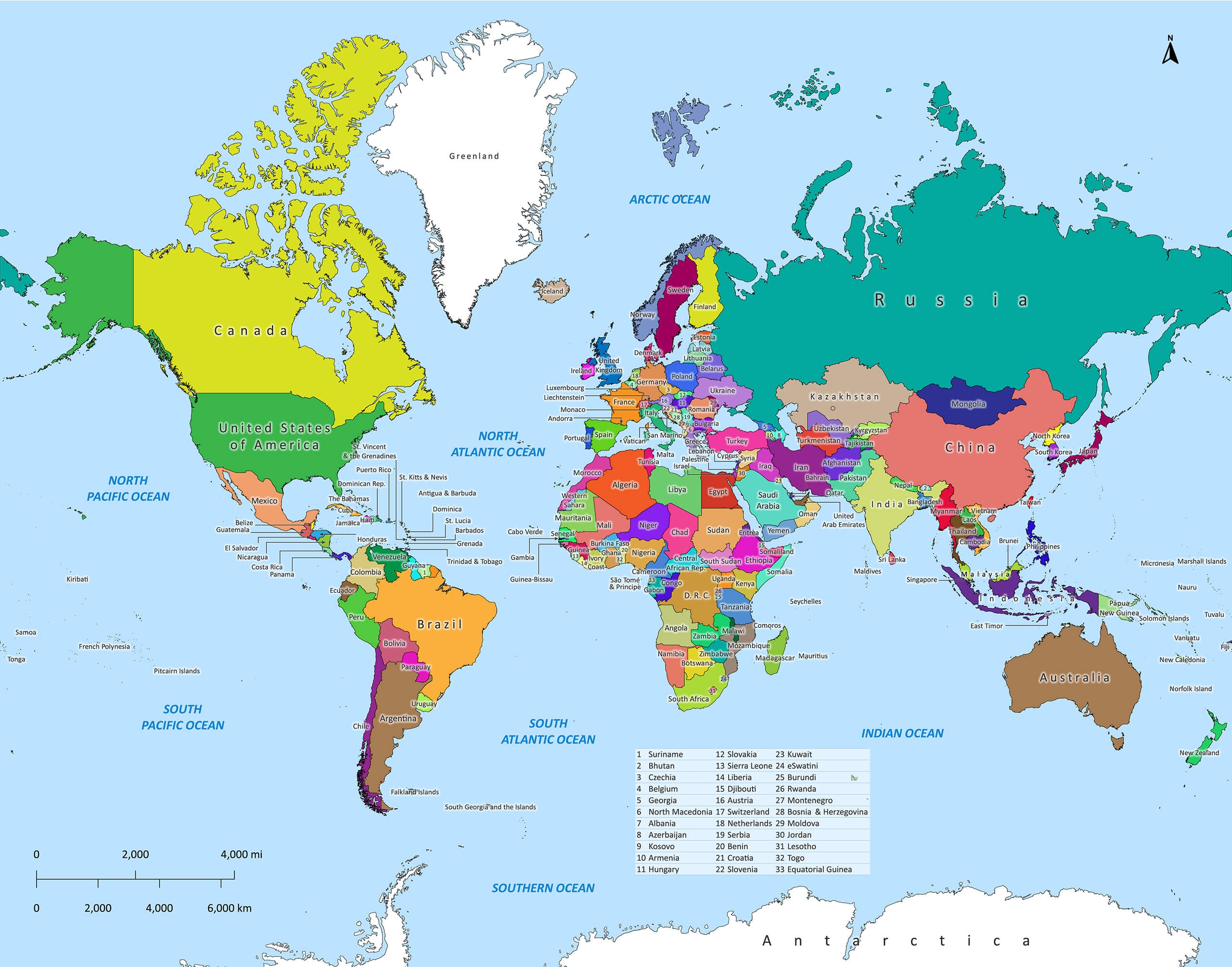 printable world map