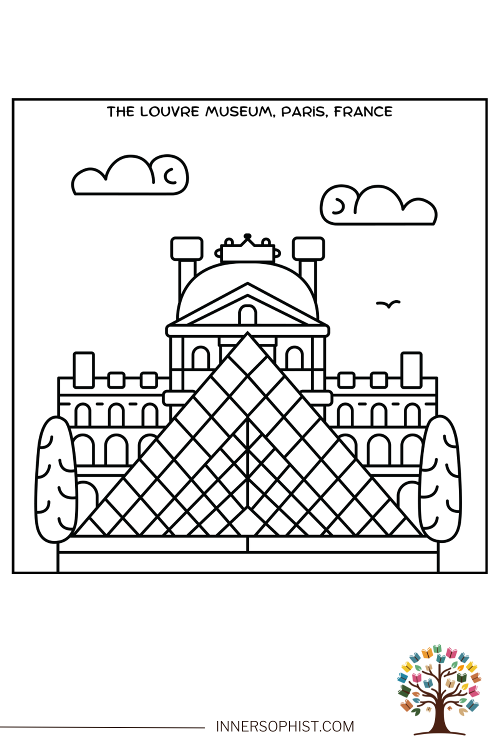 Louvre Museum Paris Coloring Page InnerSophist Coloring Louvre Museum Paris Coloring Page InnerSophist Coloring