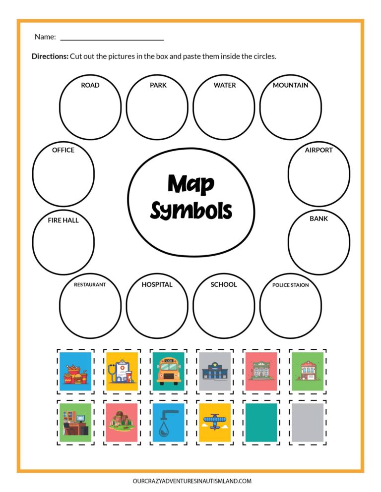 Map Skills Activity Printable Our Crazy Adventures In Autismland Worksheets Library