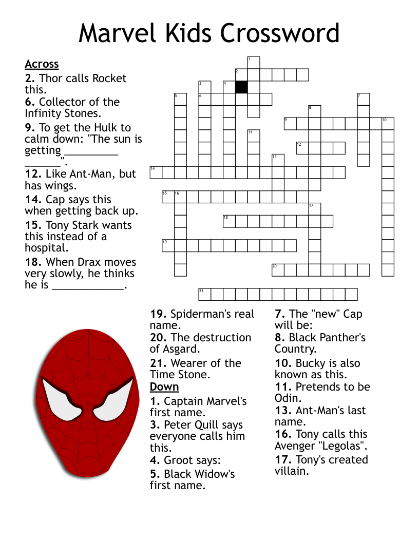 crossword puzzles for kids