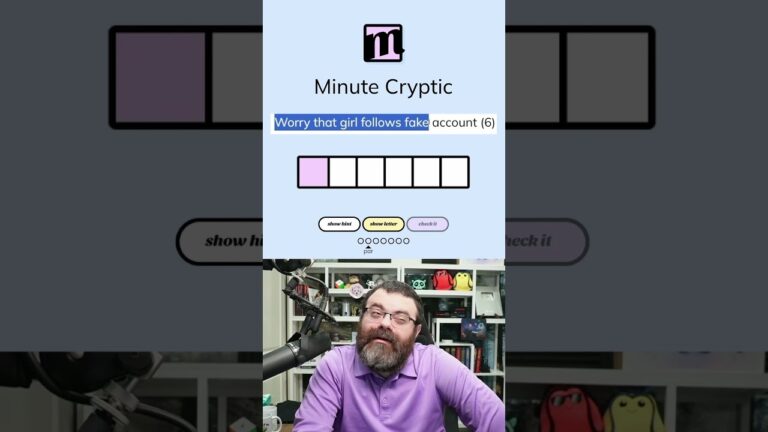 Minute Cryptic Jan 19th 2025 wordgames crypticcrossword crossword YouTube