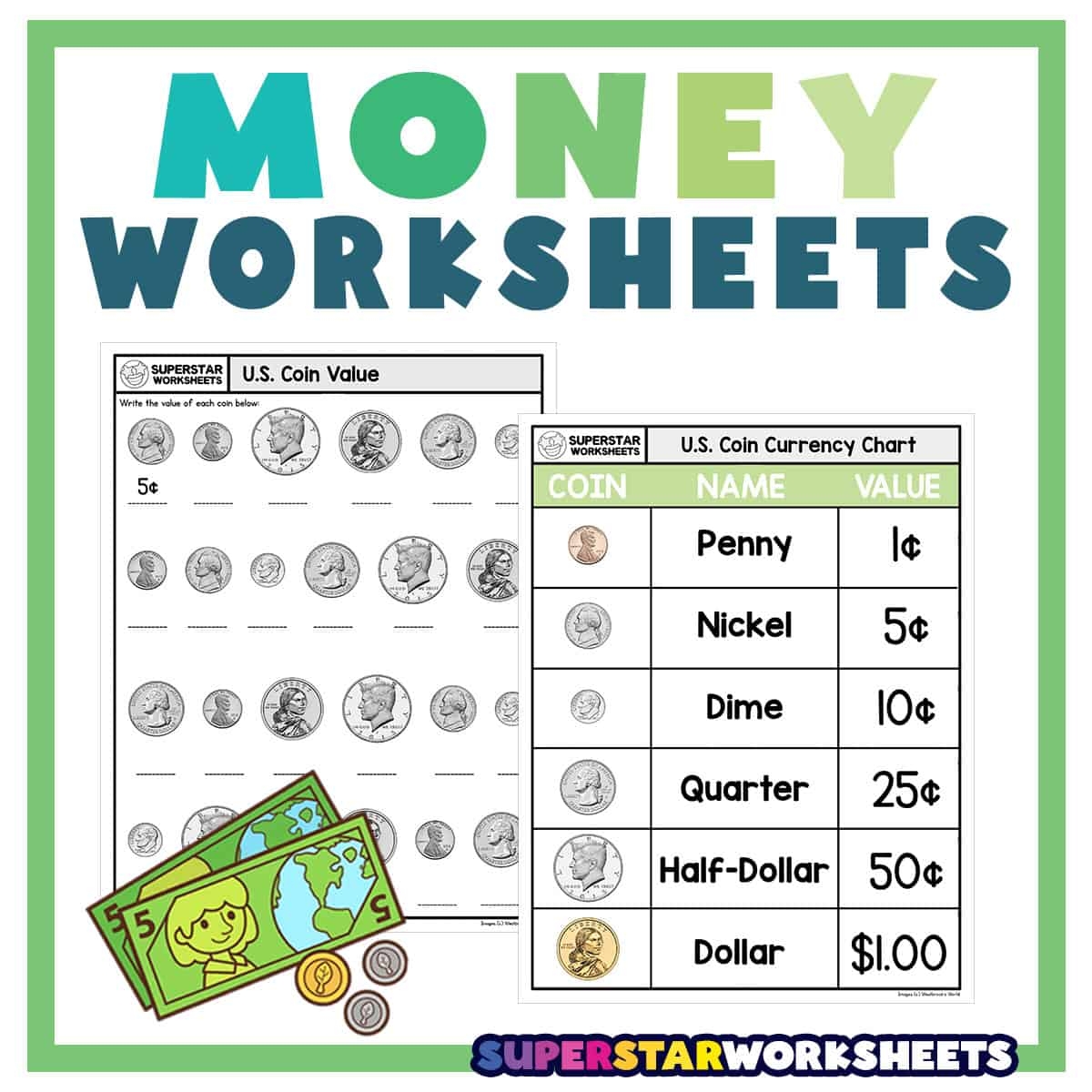 free printable coin worksheets