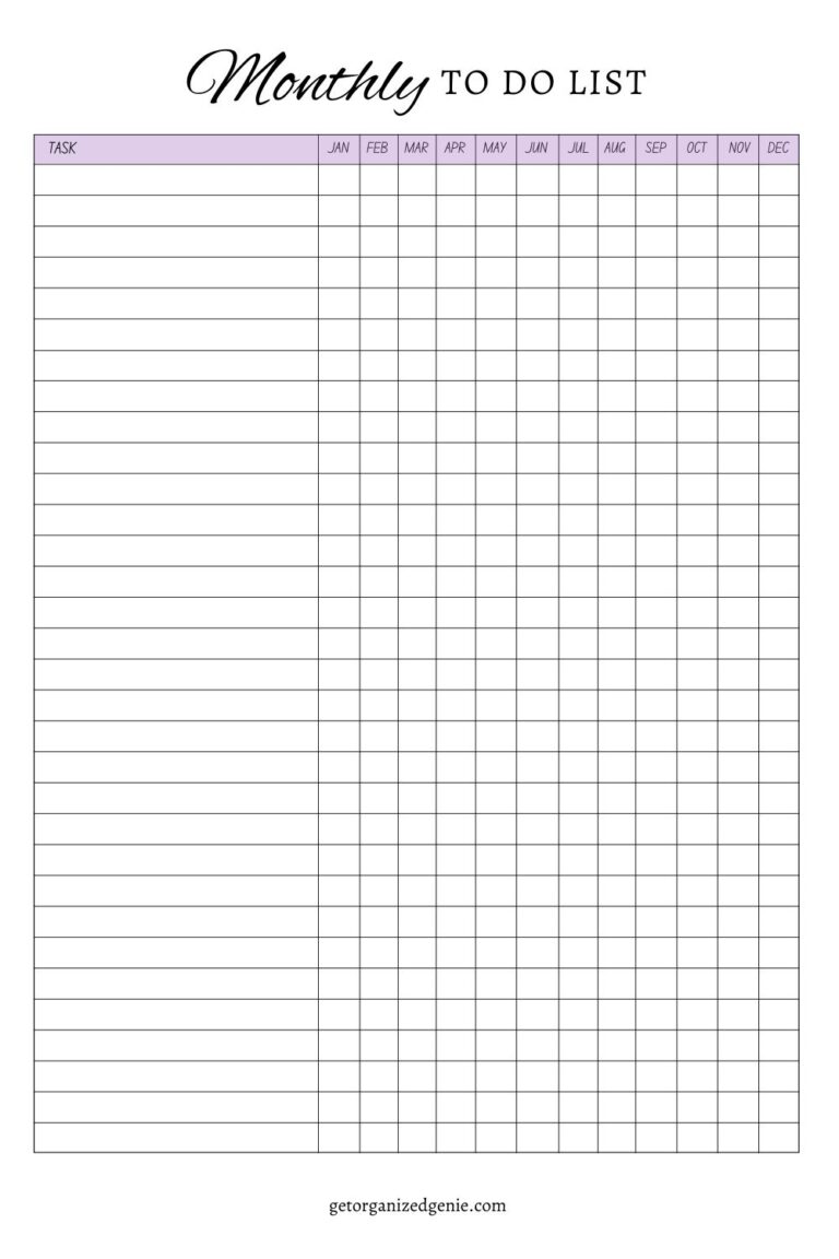 Monthly To Do List Template FREE Printables And Handy Tips