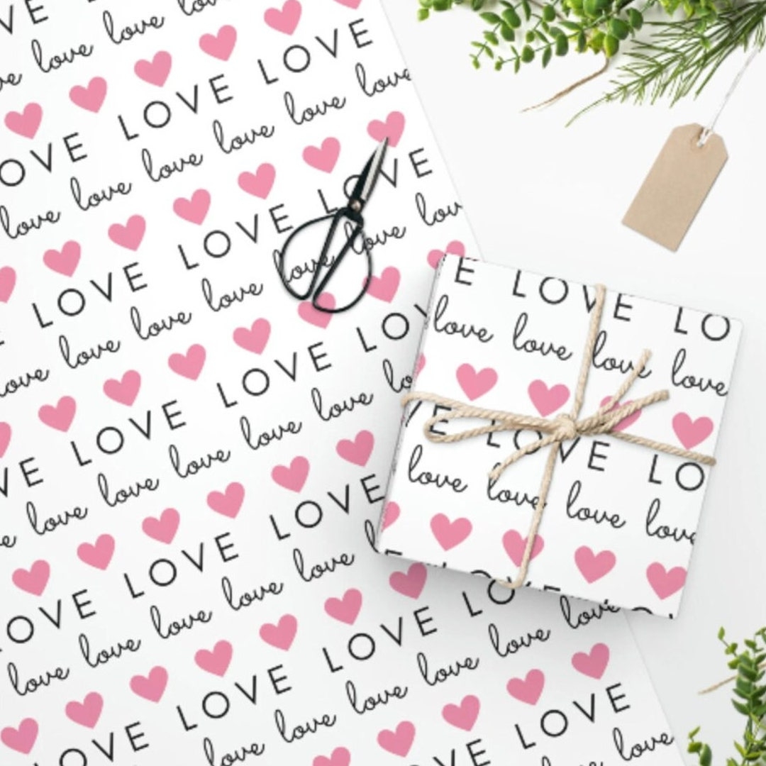 Multiple Designs Valentine s Day Wrapping Paper Gift Wrap Polka Dots Hearts Black Heart Sketch Minimalist V day Love Etsy