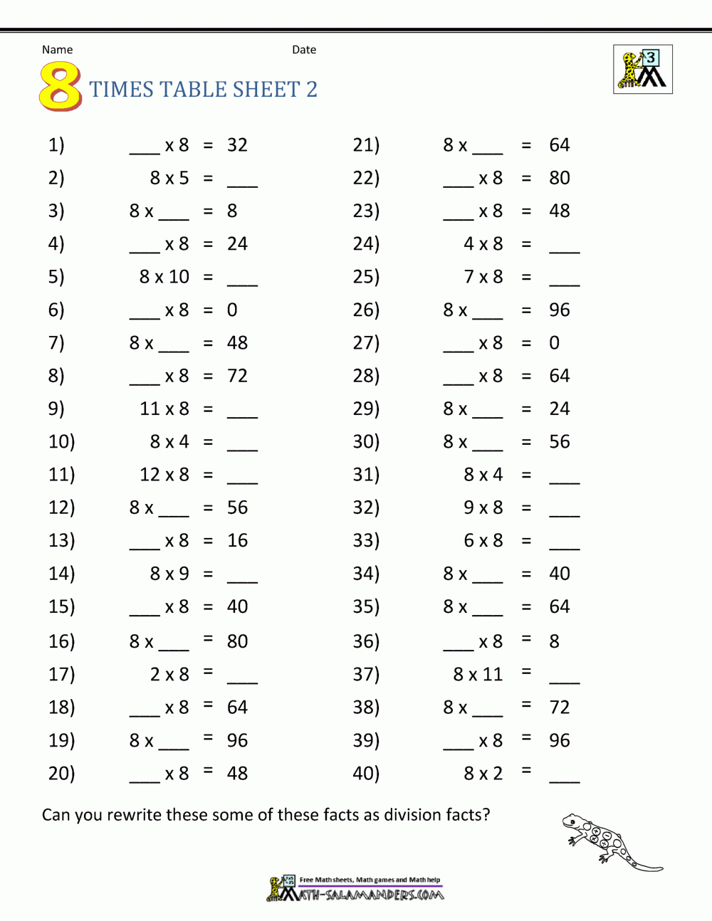 3rd grade printable worksheets