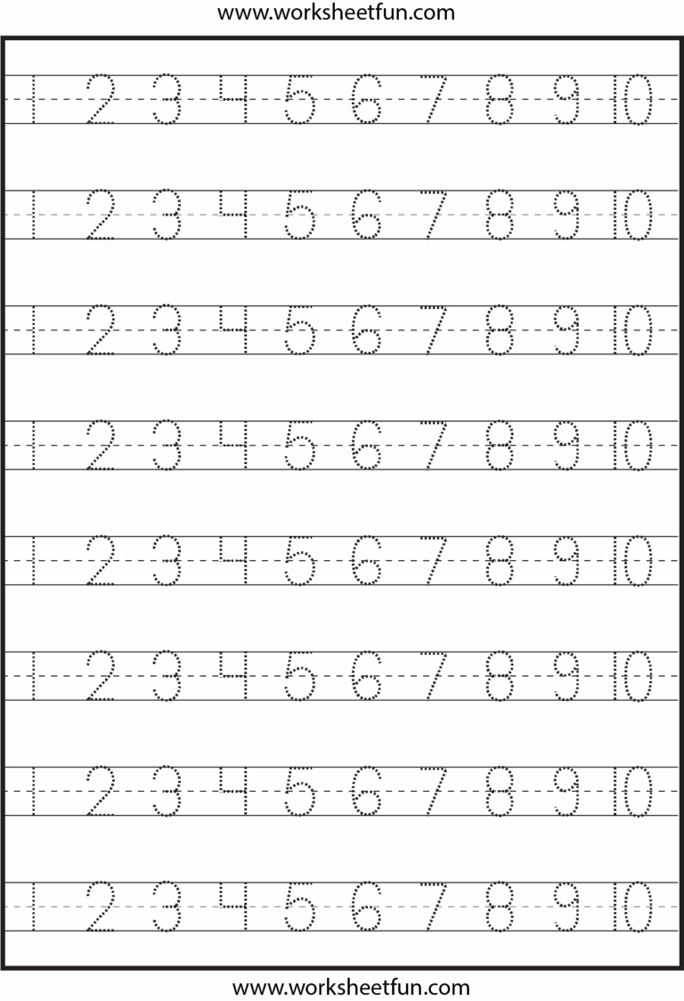 Number Tracing 1 10 Worksheet FREE Printable Worksheets Worksheetfun