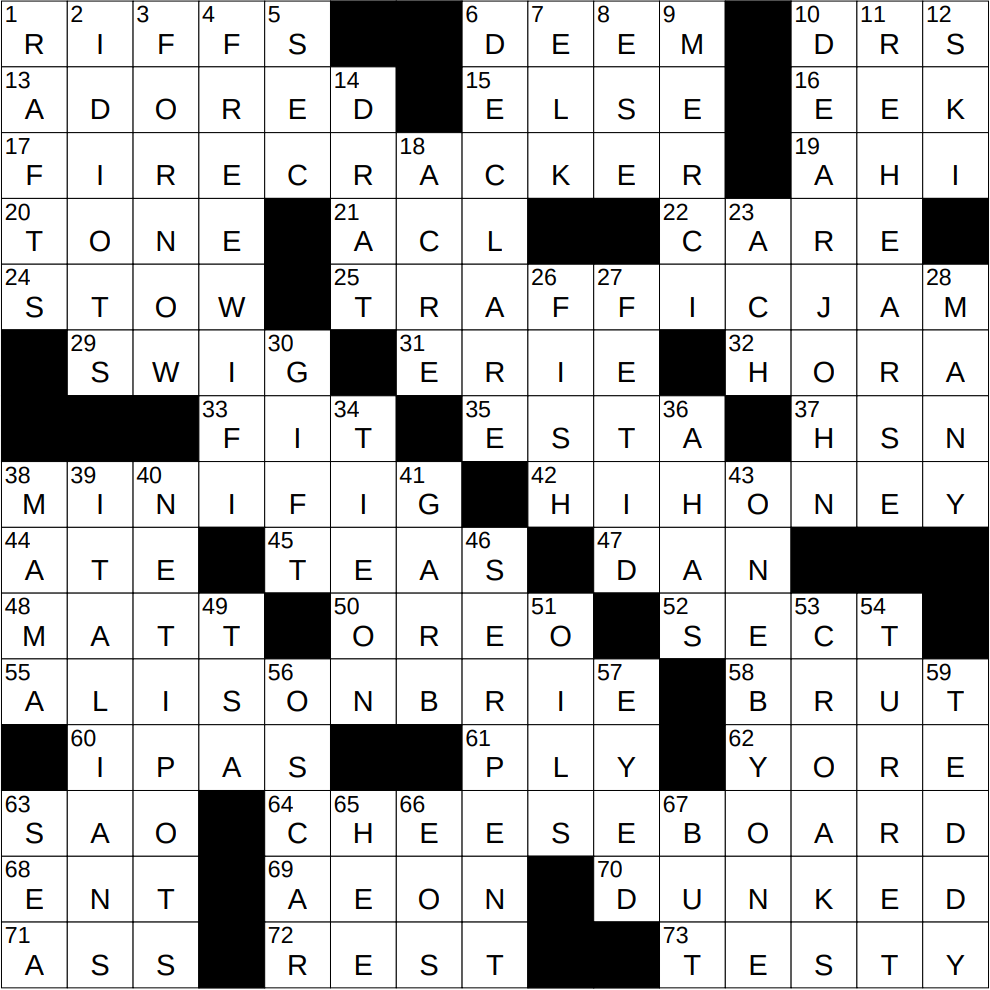 NYXCrossword Answers To The New York Times Crossword