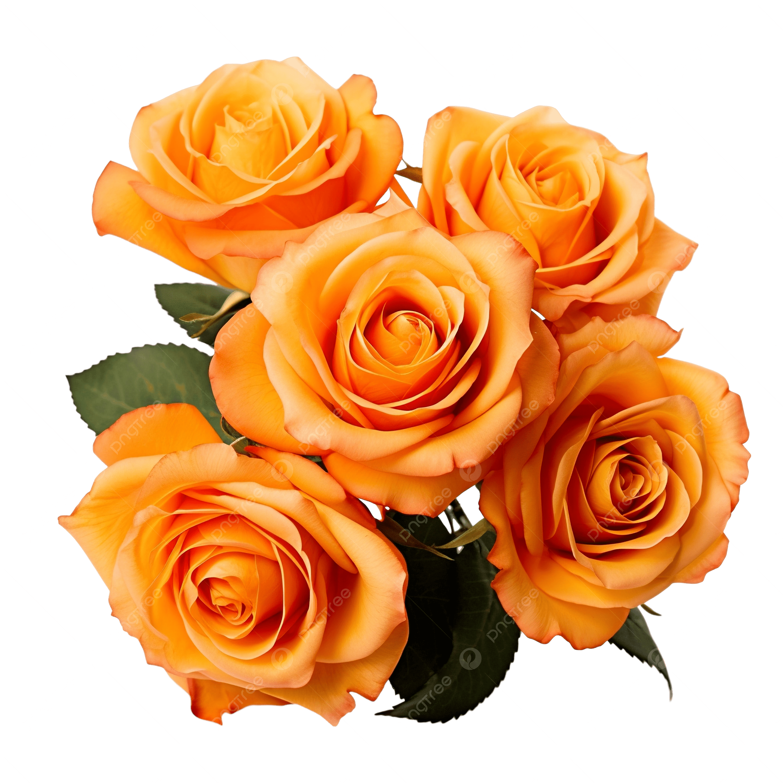 Orange Roses Flower Cutout Close Up Petal Rose PNG Transparent 