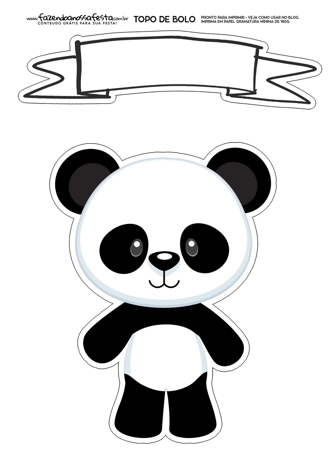 Panda Bear Free Printable Cake Toppers Oh My Baby  Panda Bear Free Printable Cake Toppers Oh My Baby