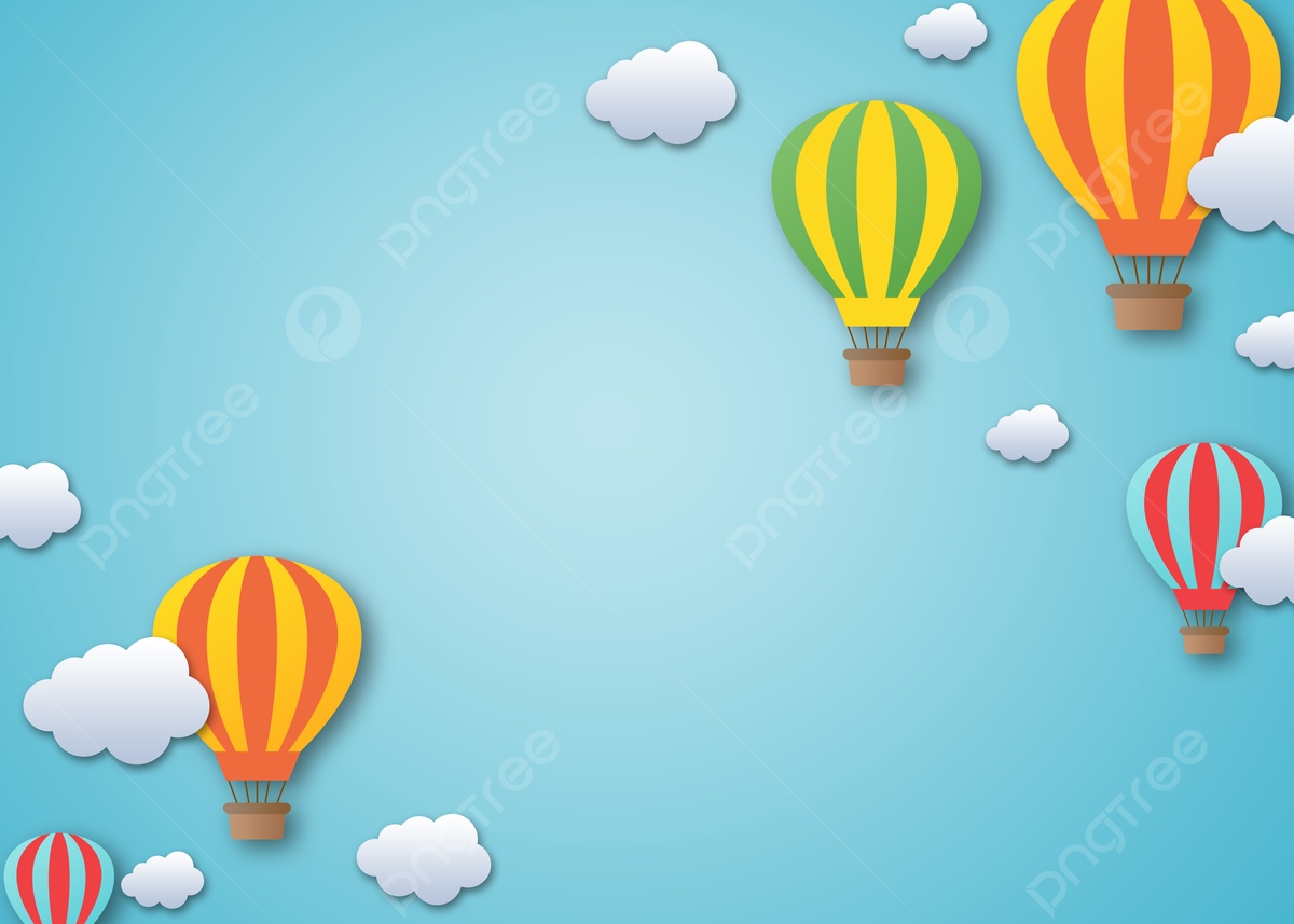 Paper Cut Hot Air Balloon In The Sky With Clouds Background Hot Air Balloon Color Clouds Paper Cut Sky Background Image And Wallpaper For Free Download