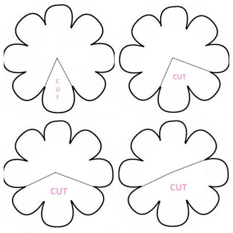 Paper Flower Rose Template Pattern PNG
