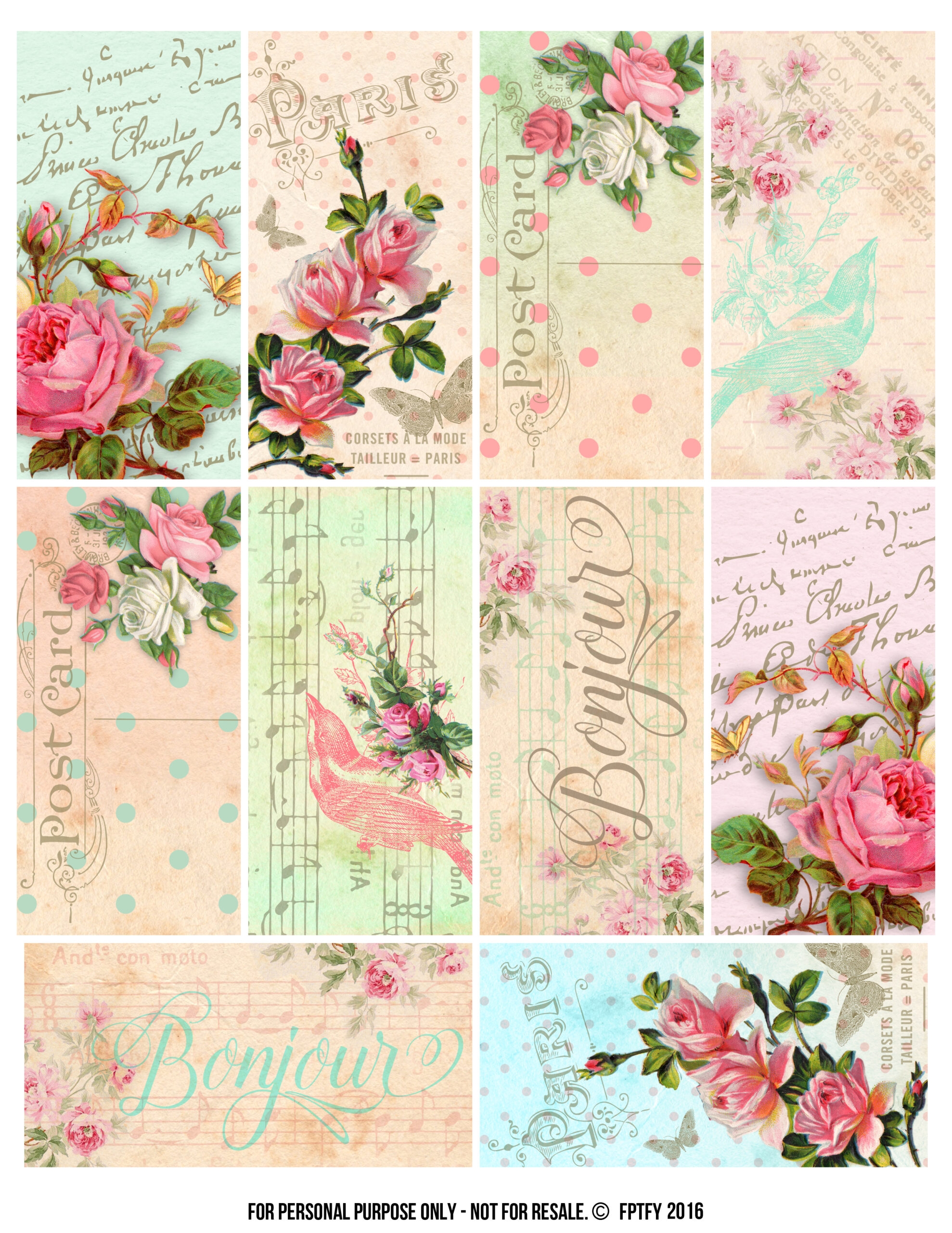 Parisian Romantic Scrapbook Printables Free Pretty Things For You Parisian Romantic Scrapbook Printables Free Pretty Things For You