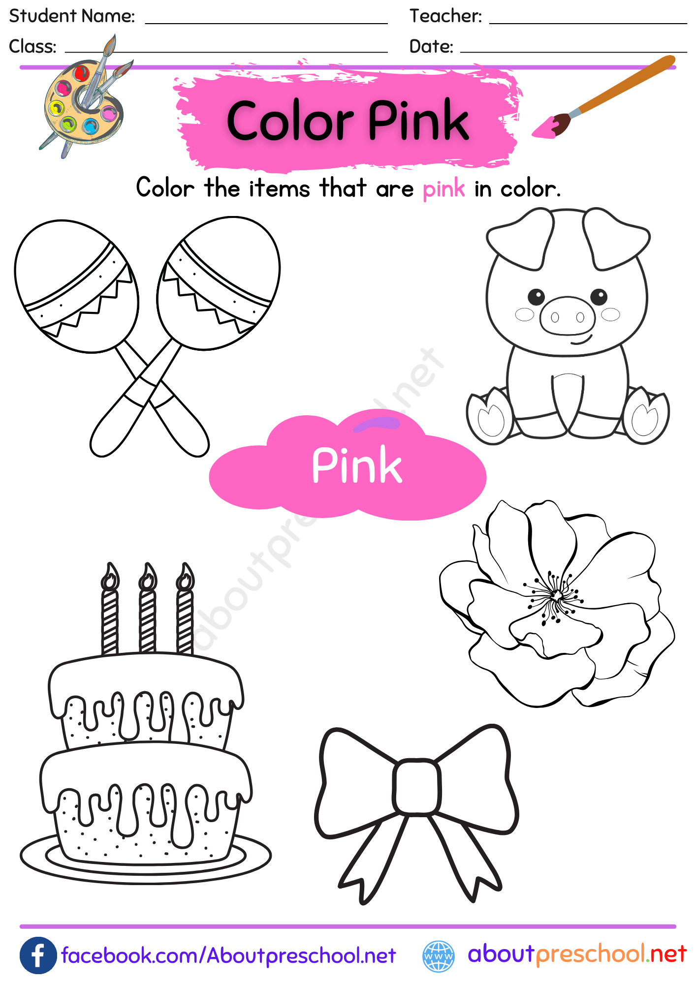 Pink Color Activities And Worksheets For Preschool The Worksheets Library