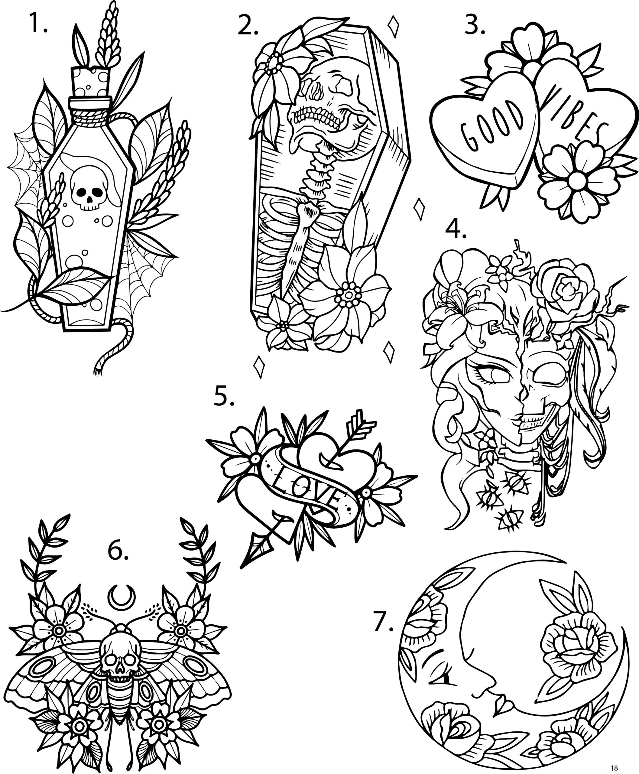 Pre cut Ready To Use Tattoo Stencils Set Of 4 Etsy