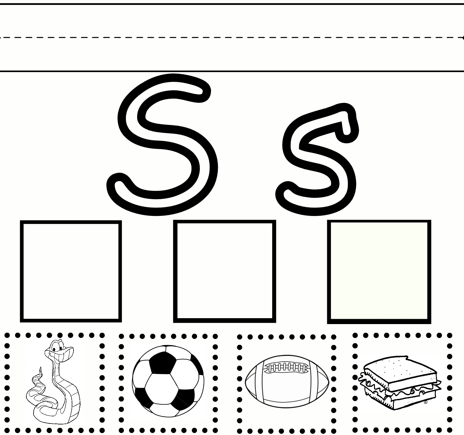 letter s printable worksheets