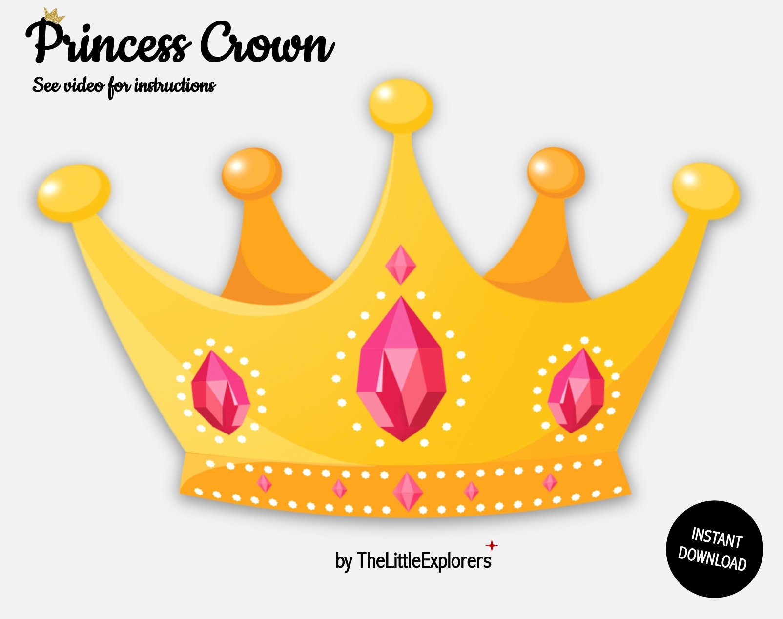 Princess Crown Printable Digital Download Birthday Printables Etsy Princess Crown Printable Digital Download Birthday Printables Etsy