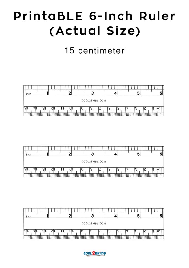 Printable 6 Inch Ruler Actual Size