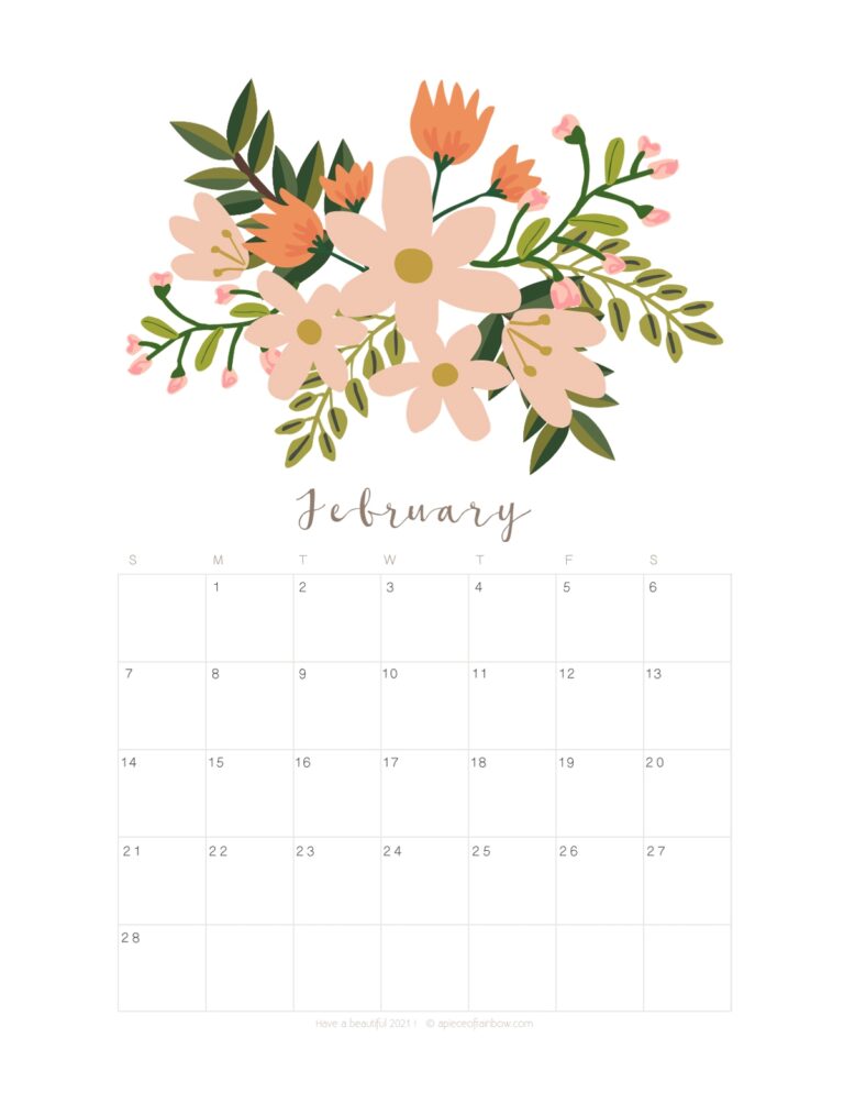 Printable February 2021 Calendar Monthly Planner 2 Designs 