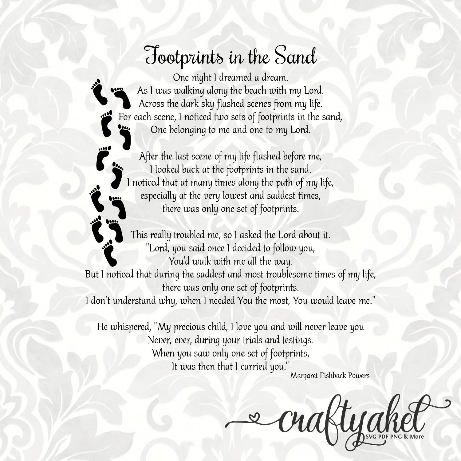 Printable Free Printable Footprints In The Sand Etsy